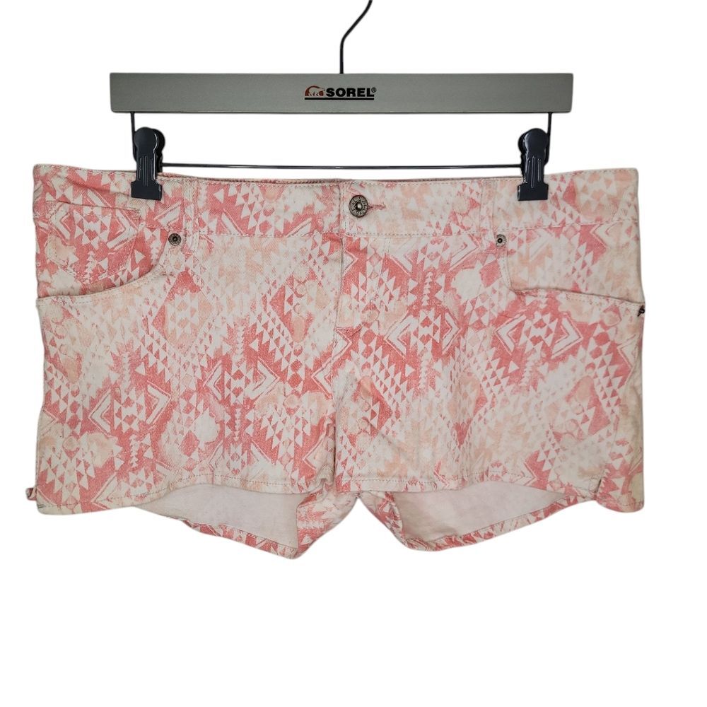Levi's Juniors Booty Shorty Shorts Aztec Print Denim Jean Shorts Size 17